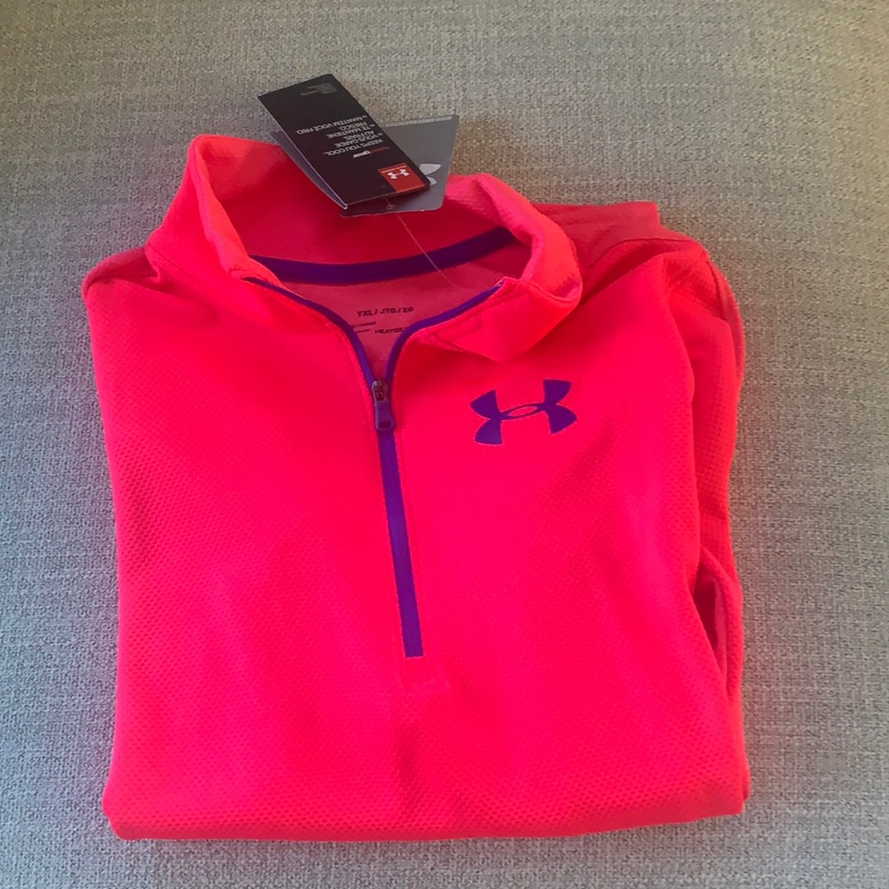 Under Armour Fitted pullover, Hot Pink YXL, NWT